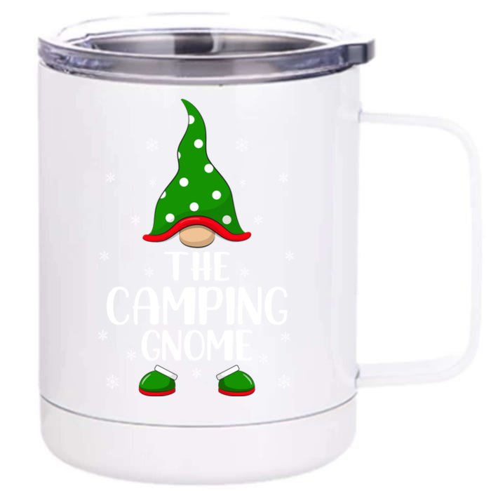 Xmas Lighting Camper Santa Christmas The Camping Gnome Gift Front & Back 12oz Stainless Steel Tumbler Cup