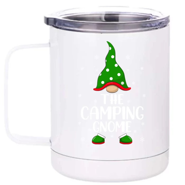 Xmas Lighting Camper Santa Christmas The Camping Gnome Gift Front & Back 12oz Stainless Steel Tumbler Cup