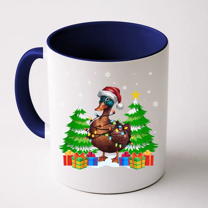 Xmas Lighting Duck Lovers Ugly Christmas Meaningful Gift Front & Back Coffee Mug