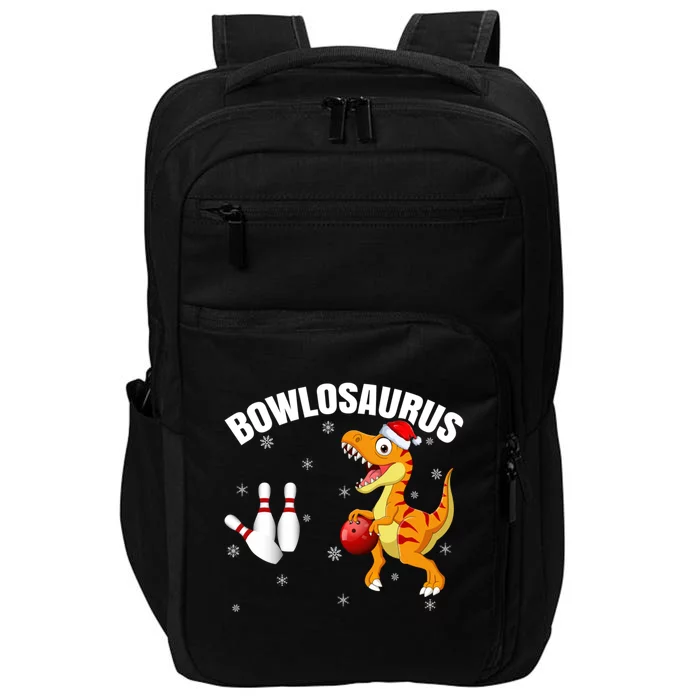 Xmas Lighting Funny Dinosaur Playing Bowling Christmas Gift Impact Tech Backpack