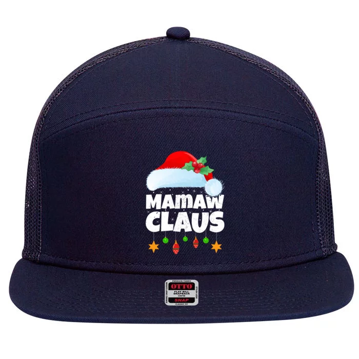 Xmas Lighting Family Matching Santa Mamaw Claus Christmas Great Gift 7 Panel Mesh Trucker Snapback Hat