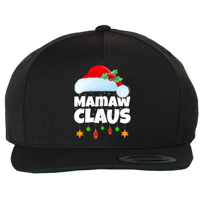 Xmas Lighting Family Matching Santa Mamaw Claus Christmas Gift Wool Snapback Cap