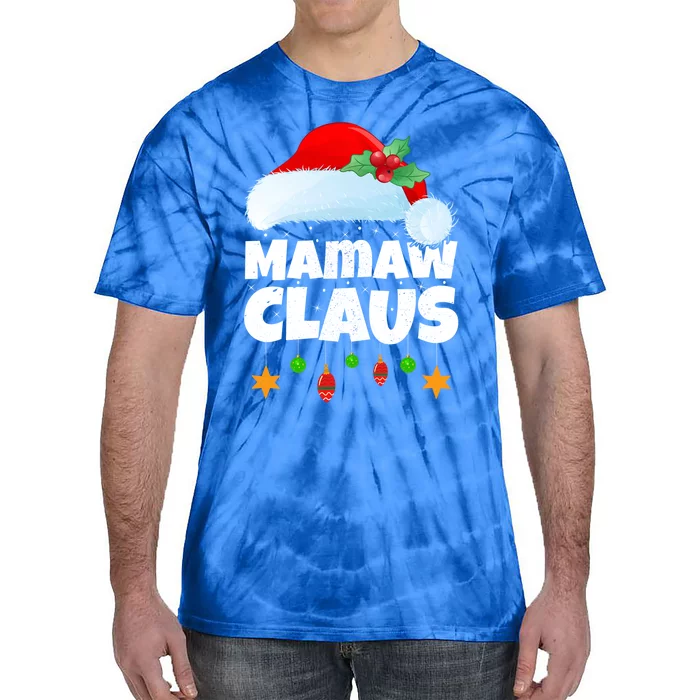 Xmas Lighting Family Matching Santa Mamaw Claus Christmas Gift Tie-Dye T-Shirt