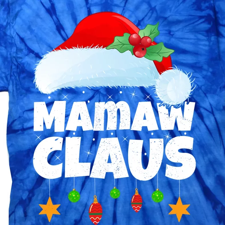 Xmas Lighting Family Matching Santa Mamaw Claus Christmas Gift Tie-Dye T-Shirt