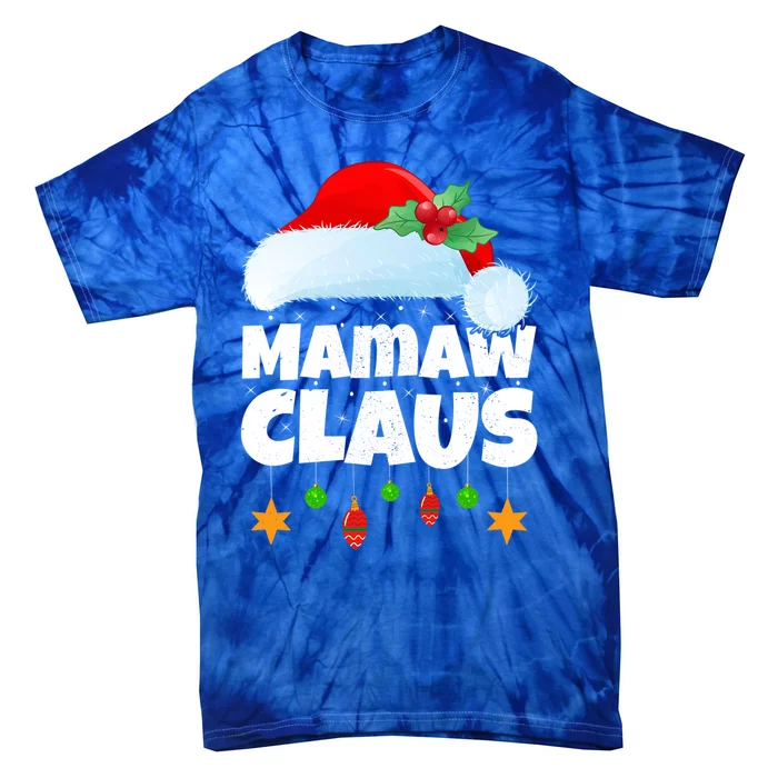 Xmas Lighting Family Matching Santa Mamaw Claus Christmas Gift Tie-Dye T-Shirt