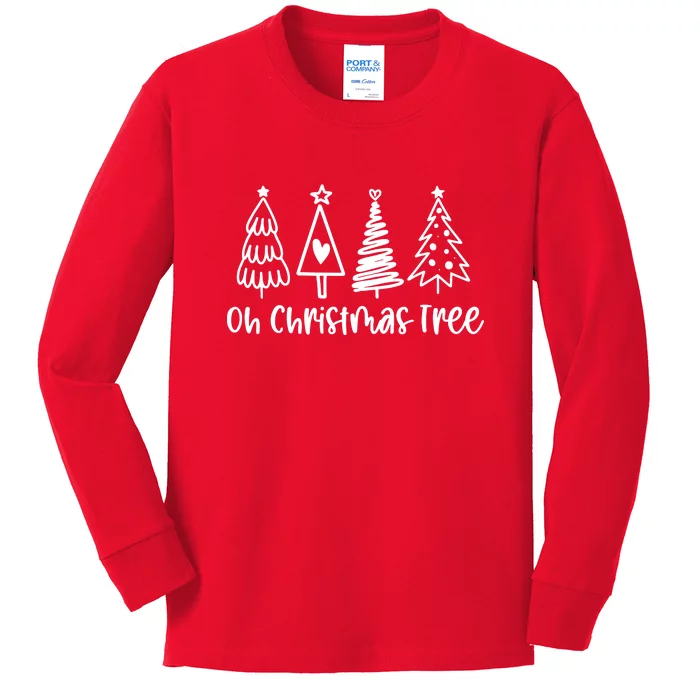 Xmas Lights Groovy Oh Christmas Tree Funny Tree Cakes Debbie Gift Kids Long Sleeve Shirt