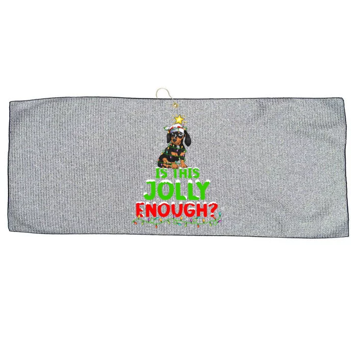 Xmas Lighting Is This Jolly Enough Dachshund Christmas Tree Gift Large Microfiber Waffle Golf Towel