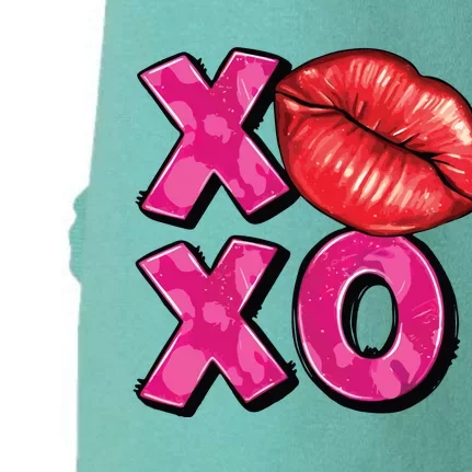 Xoxo Lips Kiss Valentines Day Doggie 3-End Fleece Hoodie