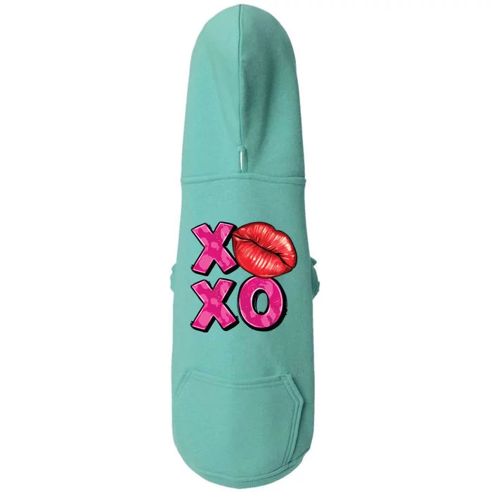 Xoxo Lips Kiss Valentines Day Doggie 3-End Fleece Hoodie