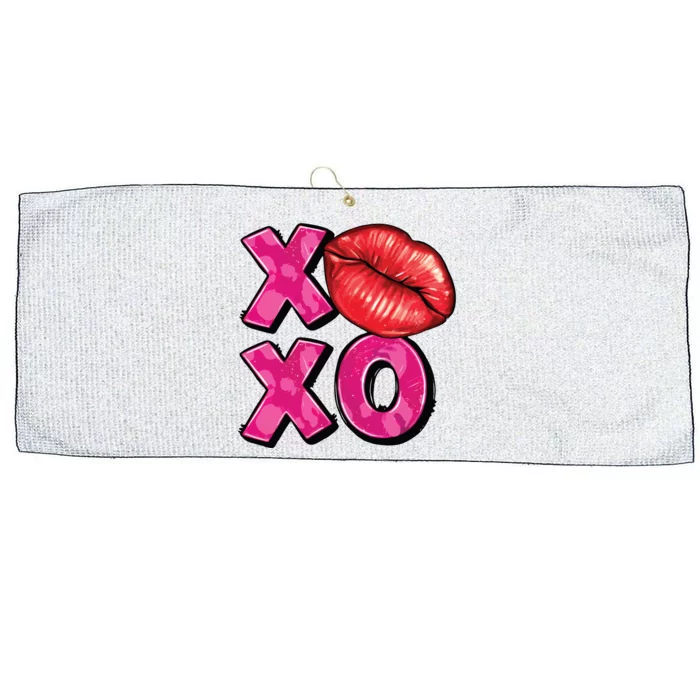 Xoxo Lips Kiss Valentines Day Large Microfiber Waffle Golf Towel