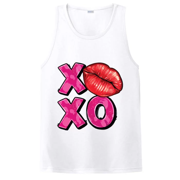 Xoxo Lips Kiss Valentines Day Performance Tank