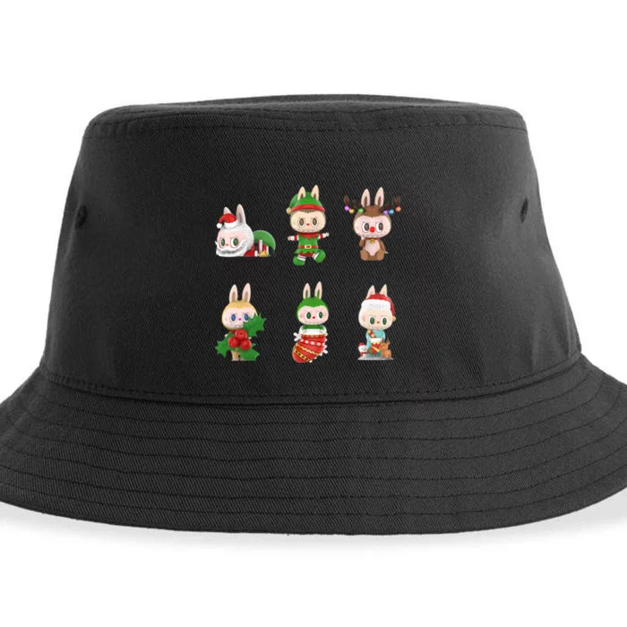 Xmas Labubu Lover Labubu The Monsters Christmas Santa Sustainable Bucket Hat