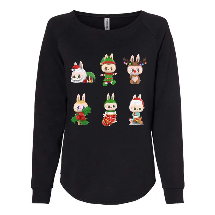 Xmas Labubu Lover Labubu The Monsters Christmas Santa Womens California Wash Sweatshirt