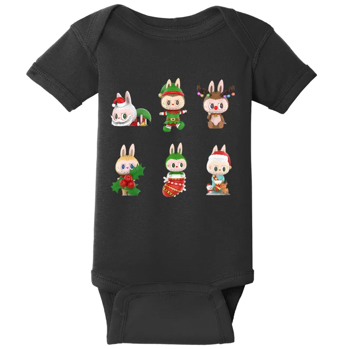 Xmas Labubu Lover Labubu The Monsters Christmas Santa Baby Bodysuit