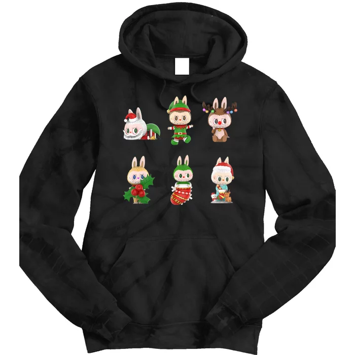 Xmas Labubu Lover Labubu The Monsters Christmas Santa Tie Dye Hoodie