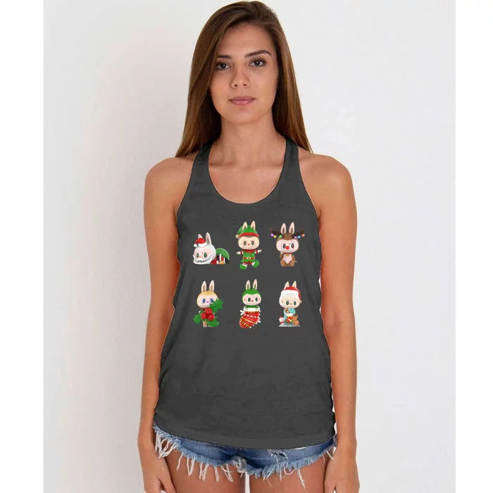 Xmas Labubu Lover Labubu The Monsters Christmas Santa Women's Knotted Racerback Tank