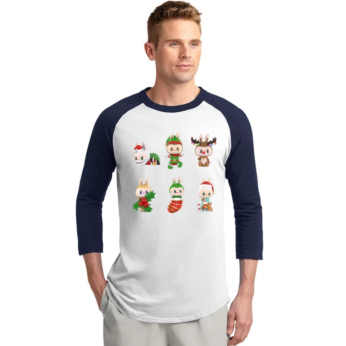 Xmas Labubu Lover Labubu The Monsters Christmas Santa Baseball Sleeve Shirt