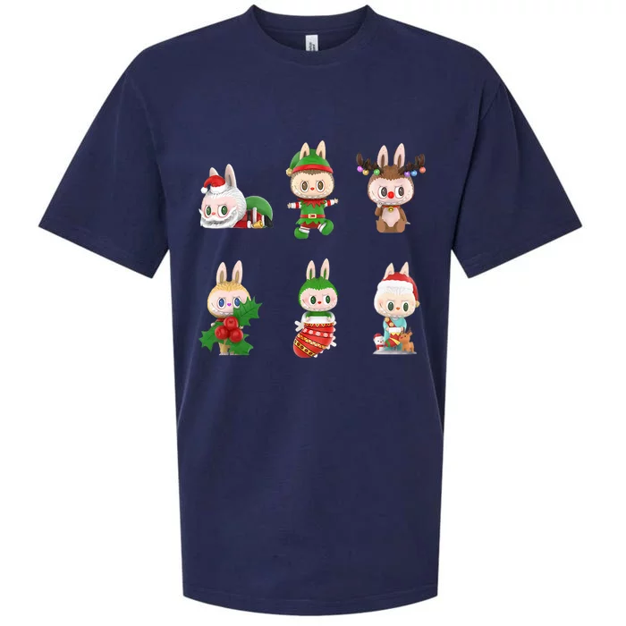 Xmas Labubu Lover Labubu The Monsters Christmas Santa Sueded Cloud Jersey T-Shirt