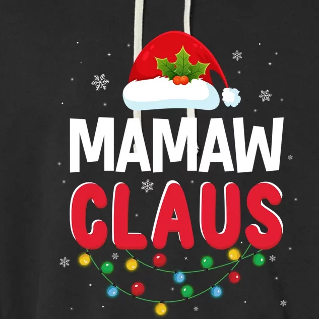 Xmas Light Mamaw Santa Claus Christmas Matching Costume Cool Gift Garment-Dyed Fleece Hoodie