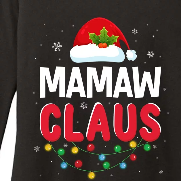 Xmas Light Mamaw Santa Claus Christmas Matching Costume Cool Gift Womens CVC Long Sleeve Shirt