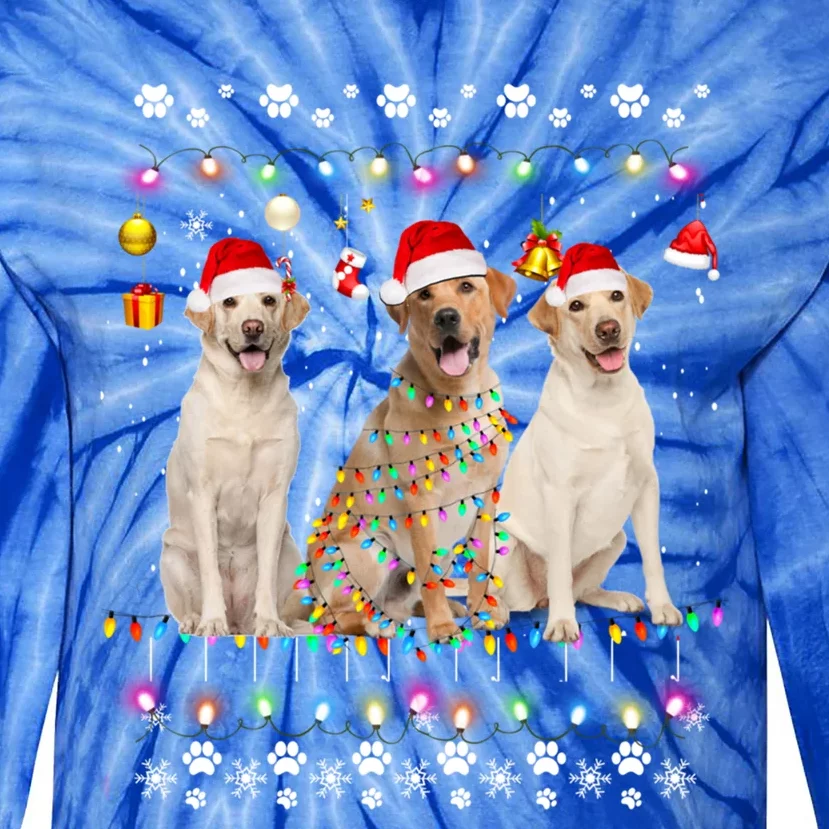 Xmas Lighting Matching Ugly Labrador Retriever Dog Christmas Gift Tie-Dye Long Sleeve Shirt