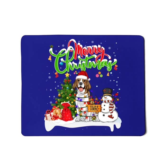 Xmas Lighting Matching Santa Beagle Dog Wearing Christmas Meaningful Gift Mousepad