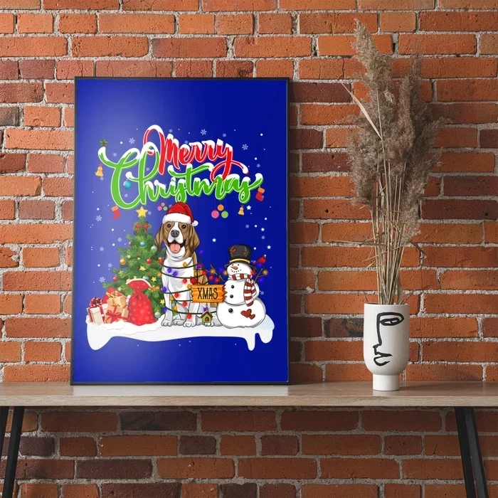 Xmas Lighting Matching Santa Beagle Dog Wearing Christmas Meaningful Gift Poster