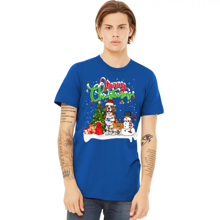 Xmas Lighting Matching Santa Beagle Dog Wearing Christmas Meaningful Gift Premium T-Shirt