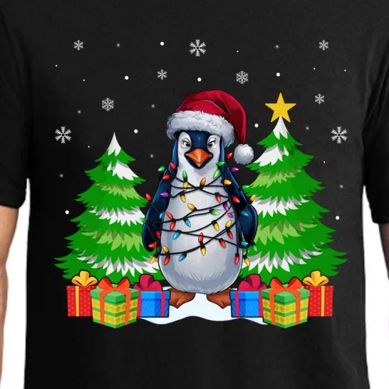 Xmas Lighting Penguin Lovers Ugly Christmas Cute Gift Pajama Set