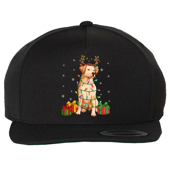 Xmas Lighting Reindeer Hat Labrador Retriever Christmas Cool Gift Wool Snapback Cap