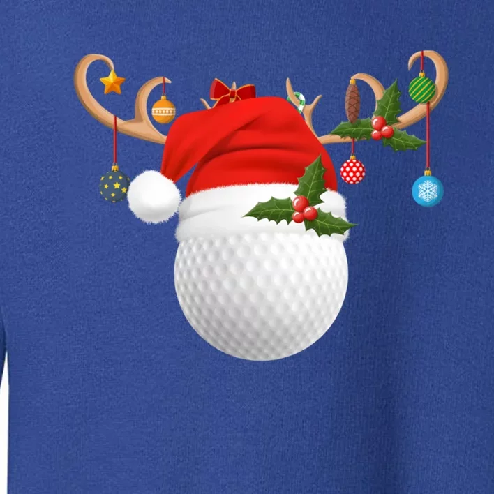 Xmas Lighting Reindeer Santa Hat Golf Christmas Gift Toddler Sweatshirt