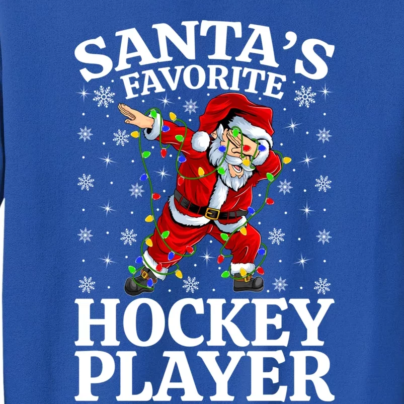 Xmas Lighting SantaS Favorites Hockey Player Christmas Gift Sweatshirt