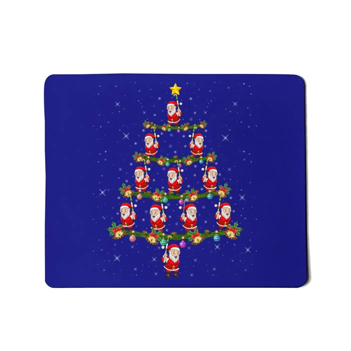 Xmas Lighting Santa Playing Hockey Christmas Tree Gift Mousepad