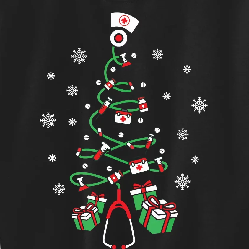 Xmas Lpn Stethoscope Rn Nursing Christmas Tree Nurse Kids Sweatshirt