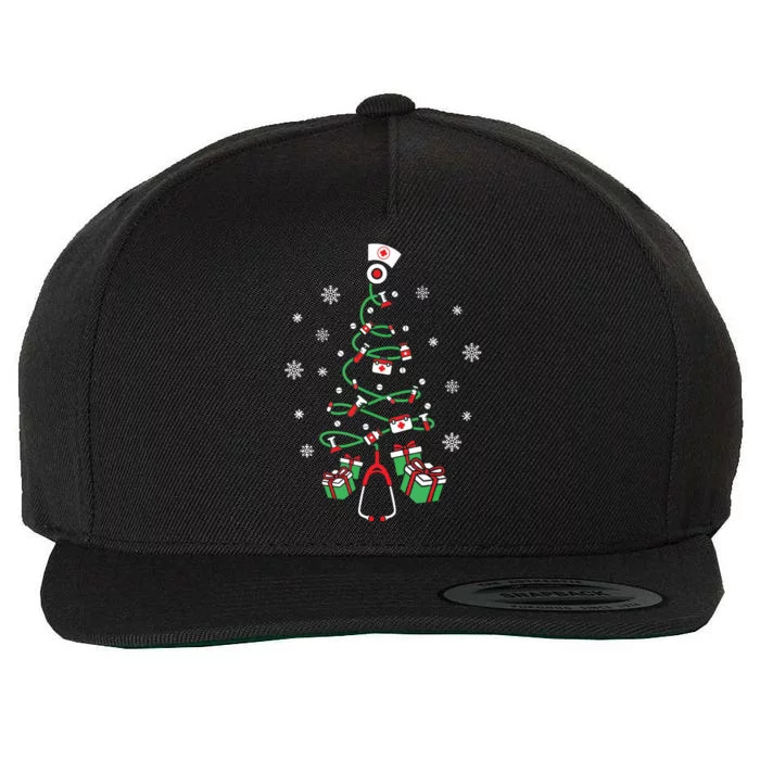 Xmas Lpn Stethoscope Rn Nursing Christmas Tree Nurse Wool Snapback Cap