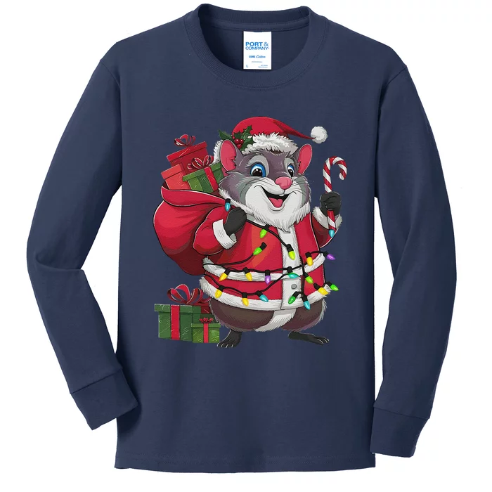 Xmas Lighting Santa Common Degu Christmas Kids Long Sleeve Shirt