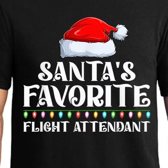 Xmas Lights Santa's Favorites Flights Attendant Christmas Pajama Set