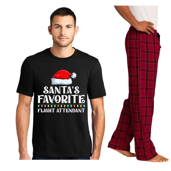 Xmas Lights Santa's Favorites Flights Attendant Christmas Pajama Set