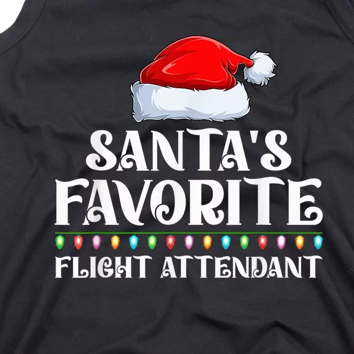 Xmas Lights Santa's Favorites Flights Attendant Christmas Tank Top