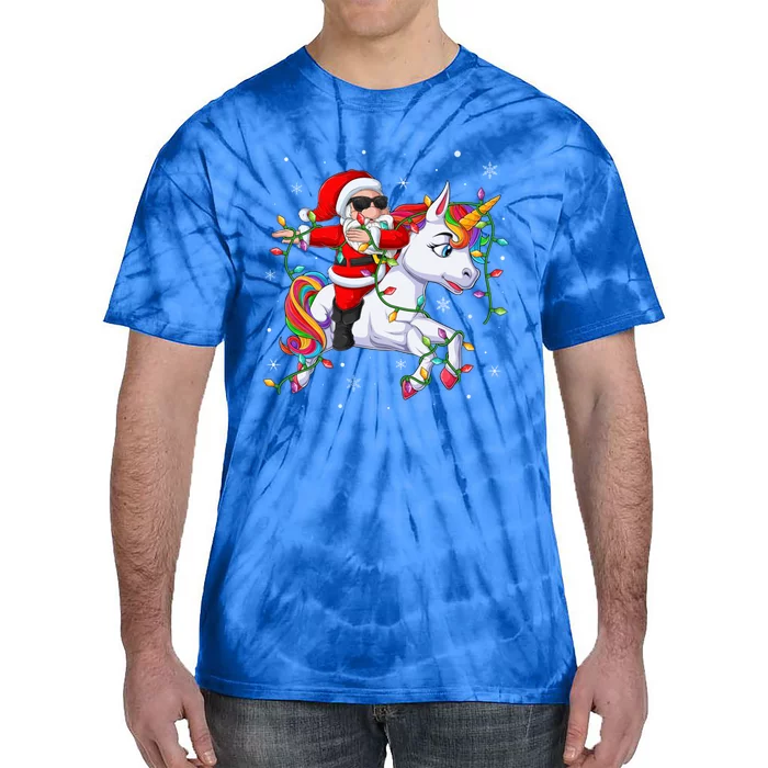 Xmas Lighting Sweater Style Santa Riding Unicorn Christmas Great Gift Tie-Dye T-Shirt