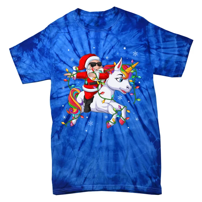 Xmas Lighting Sweater Style Santa Riding Unicorn Christmas Great Gift Tie-Dye T-Shirt