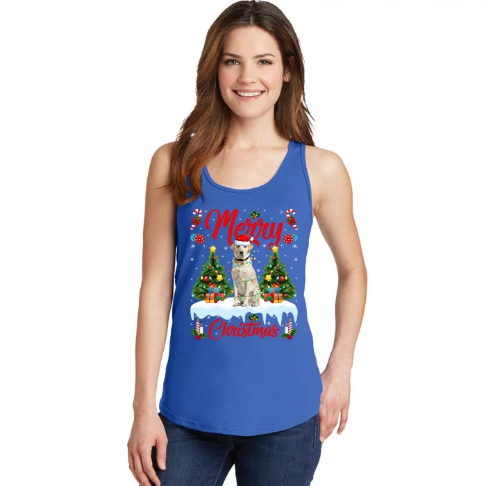 Xmas Lighting Santa Hat Labrador Retriever Dog Christmas Gift Ladies Essential Tank