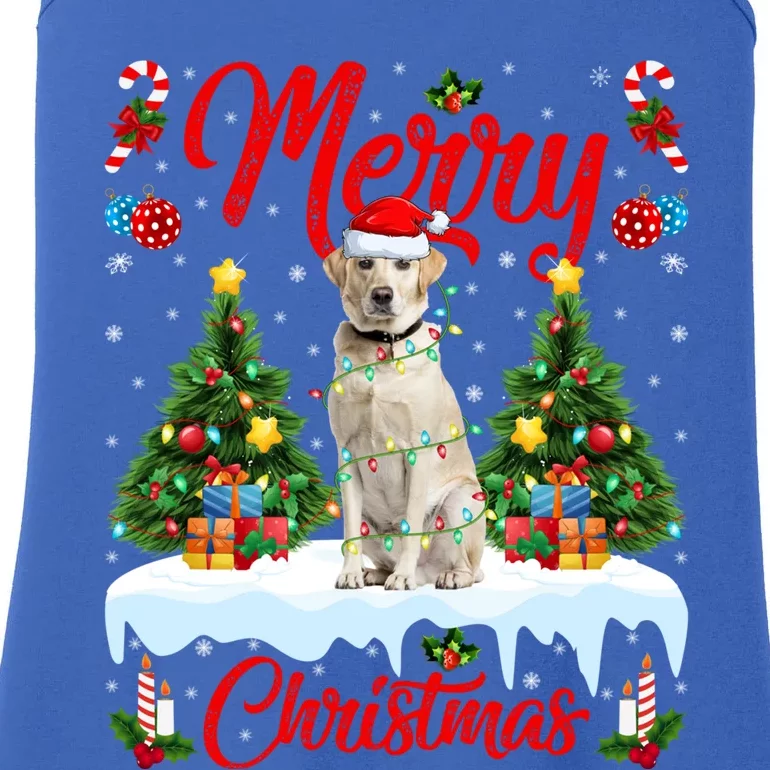 Xmas Lighting Santa Hat Labrador Retriever Dog Christmas Gift Ladies Essential Tank