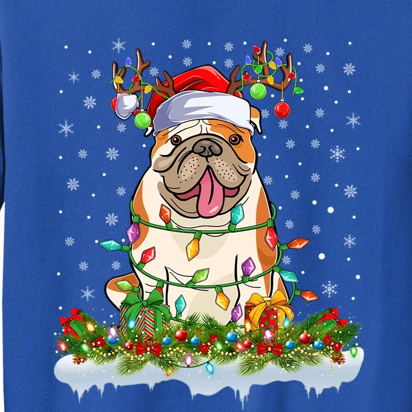 Xmas Lighting Santa American Bulldog Christmas Cool Gift Sweatshirt