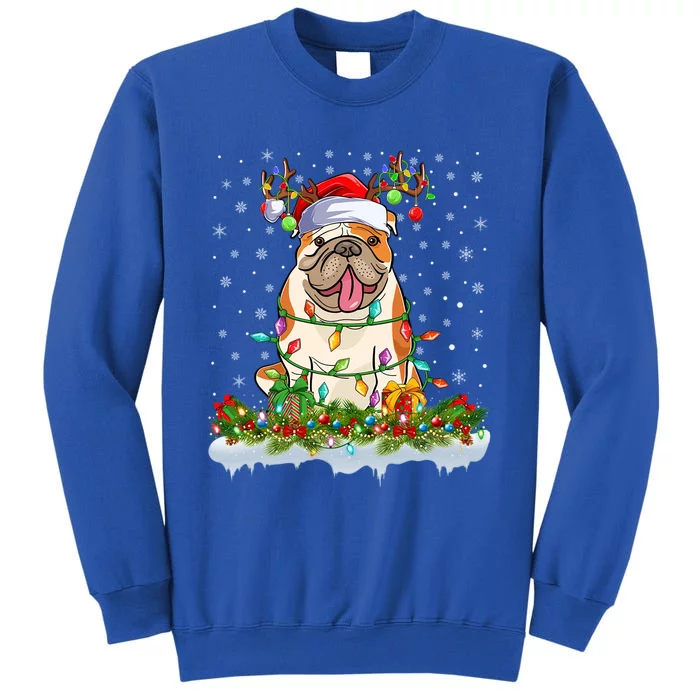 Xmas Lighting Santa American Bulldog Christmas Cool Gift Sweatshirt