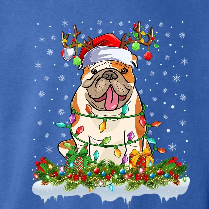 Xmas Lighting Santa American Bulldog Christmas Cool Gift Toddler Hoodie