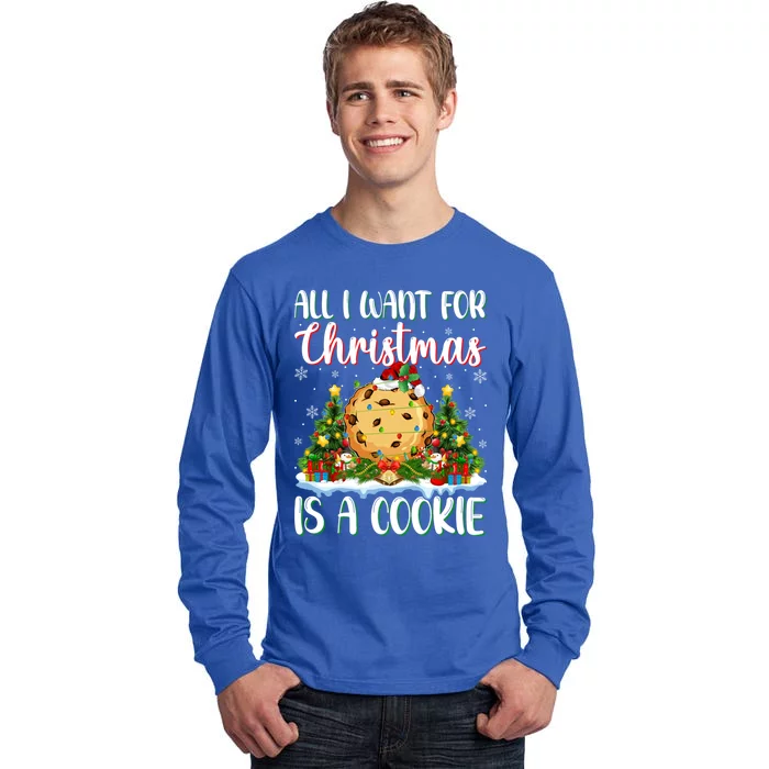 Xmas Lighting Santa All I Want For Christmas Is A Cookie Gift Tall Long Sleeve T-Shirt