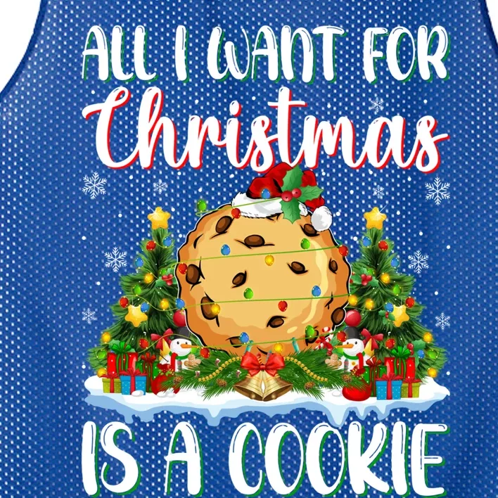 Xmas Lighting Santa All I Want For Christmas Is A Cookie Gift Mesh Reversible Basketball Jersey Tank