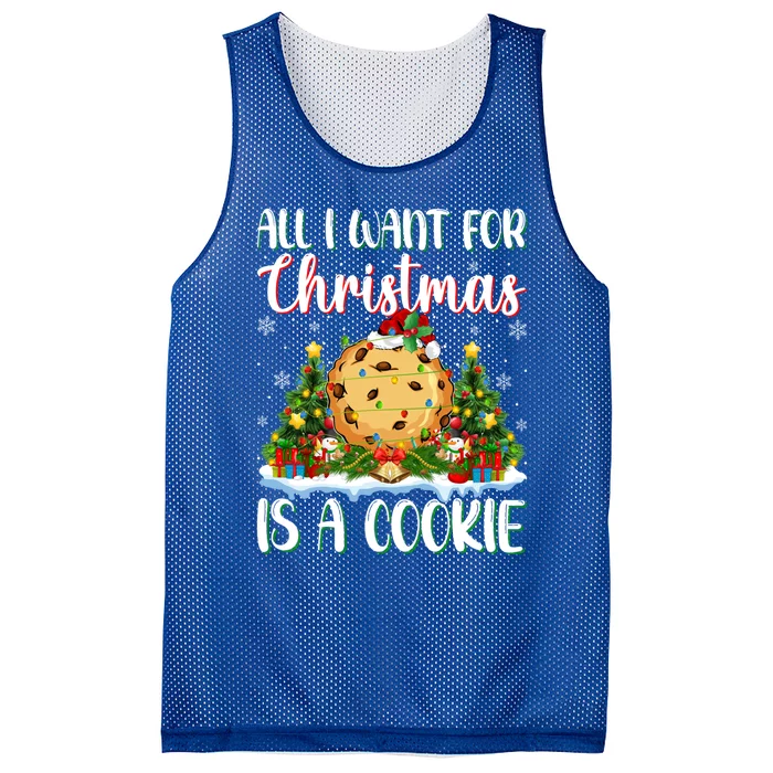 Xmas Lighting Santa All I Want For Christmas Is A Cookie Gift Mesh Reversible Basketball Jersey Tank