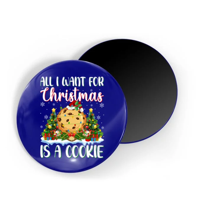 Xmas Lighting Santa All I Want For Christmas Is A Cookie Gift Magnet